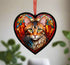 Bengal Cat Stained Glass Effect Heart Suncatcher